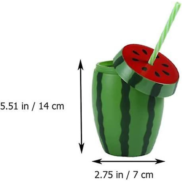 1 stk Plastik Vandmelon Formet Drikkekop Vandmelon Sippy Kop med Strå til Sommer Vandmelon Fest Tilbehør