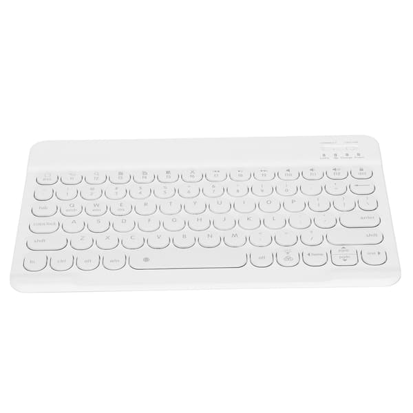 Trådløst tastatur med runde taster 10 tommer baggrundsbelyst børstet computertilbehør til Android/WIN/IOS Hvid