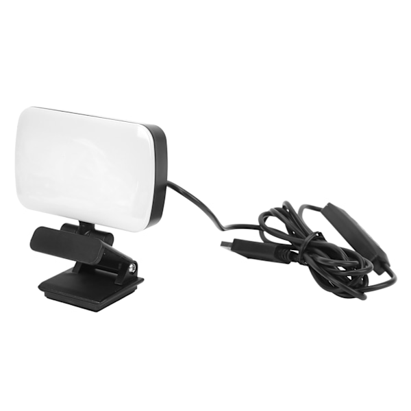 Videokonferencebelysning 360° roterbart hoved 3 niveauer justerbar 120 LED-lampeperler genopladelig bærbar webcam-belysning