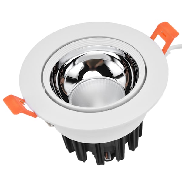 LED Downlight Aluminium Justerbar Vinkel Støvtæt Indbygget Loft Spotlight til Stue Soveværelse 100‑264V Hvid Skal Sølv Kop