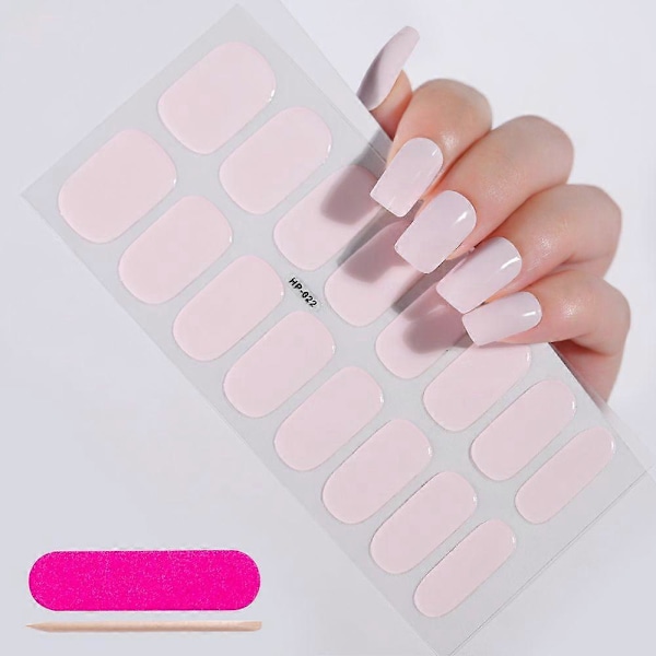 Franska Semi-Härdade Gel Nagelstickers 16 Tips Ren Färg Full Täckning UV Nagelpulver Hållbar Nagel Förlängningssticker NL-HP-022