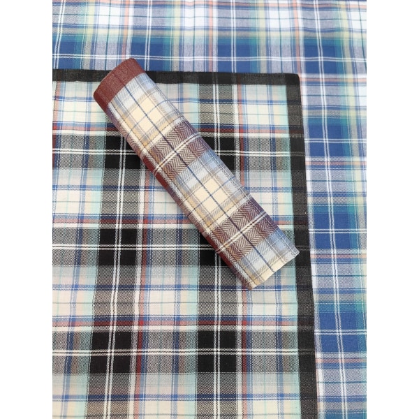 3-pak 43x43 cm blødt bomuldslommetørklæder til mænd med klassisk plaidmønster til bryllupper, fester og virksomheder