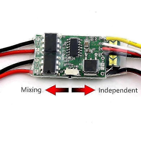 Tvåvägs Bidirektionell 5A ESC Borstad Hastighetsregulator Dubbelriktad ESC 2S-3S Lipo kompatibel med RC Modellbil Båt