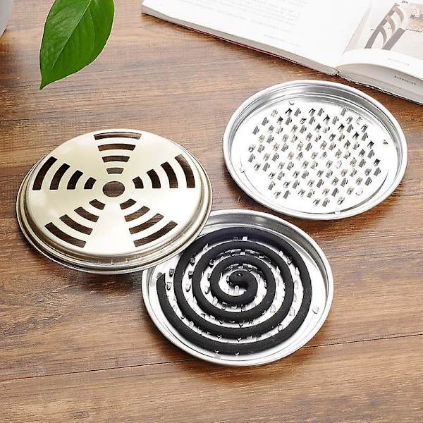 Myggspiralhållare Set - 5-pack Metallbrännare med Lock för Inomhus och Utomhusbruk