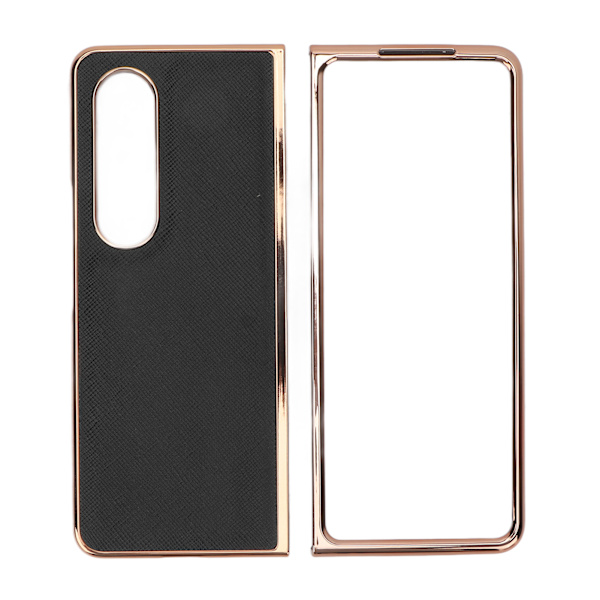 Phone case Nano Elektropläterad Kohud Cross Grain Telefon Cover för Samsung Galaxy Z Fold 4 Svart