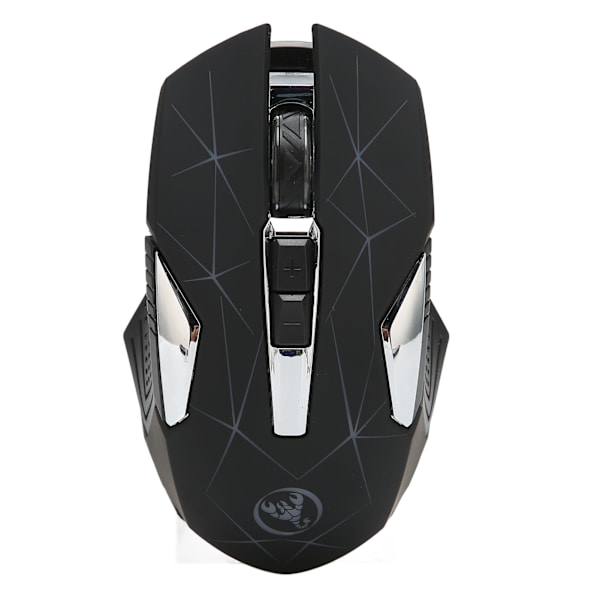Trådløs mus 2.4G trådløs ergonomisk design 3 DPI skridsikker rulle USB genopladelig gamingmus til pc bærbar computer sort