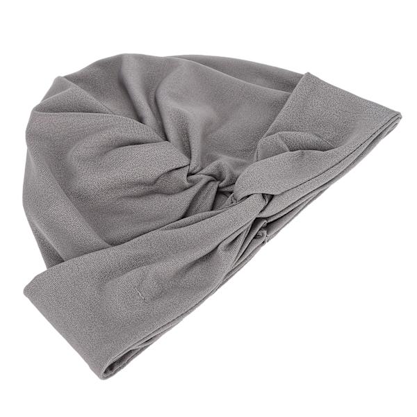 Kvinners Mote Turban Hode Skjerf Stretch Faste Kjemo Wrap Muslimsk Lue Religiøs Artikkel Grå