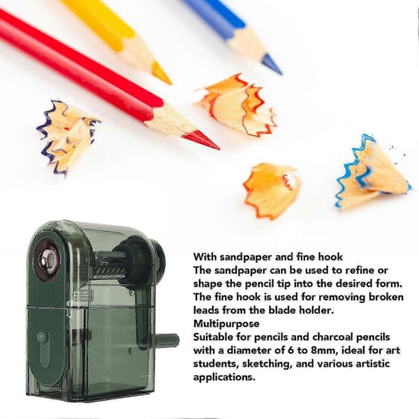 25-26 Manual Pencil Sharpener 7 Speeds Adjustable Pen Nibs Portable Handheld Pencil Sharpener for 6 to 8mm Pencil Charcoal