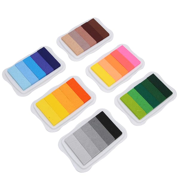 6 st gradient stämpeldyna giftfri handgjord hantverksbläckdyna tryckbearbetningsmaterial