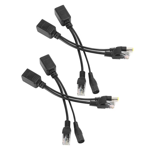 2 par POE Splitter Nätverkskamera Strömförsörjningsmodul Separator Övervakningsutrustning 12V