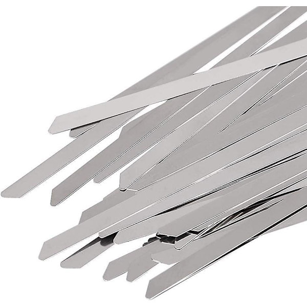 100 stk 400 mm kabelbindere i rustfrit stål Metal slangeklemme - metalbånd af høj kvalitet til montering af stålklemme