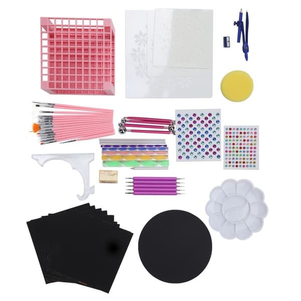 62 stk. Mandala Dotting Tools Sæt DIY Kunst 96-hullers Penneholder Bakke Maletilbehør