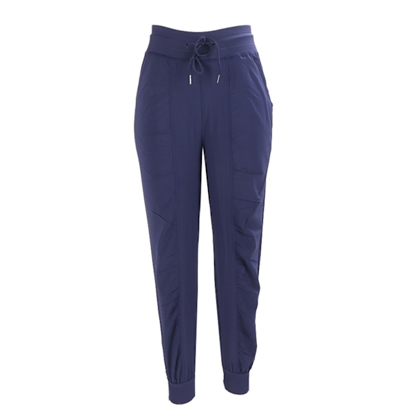 Sportlöparbyxor i polyester, snabbtorkande, andningsbara, med dragsko, träningsbyxor, marinblå, XL