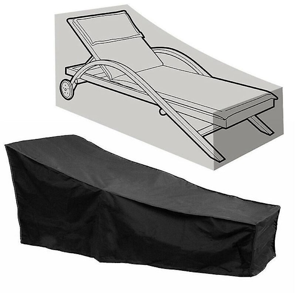 Udendørs solsengsbetræk - Anti-UV/Vindtæt/Vandtæt solsengsbetræk 210D Oxford stof havesolsengsbetræk 210x80x40-75cm Sort