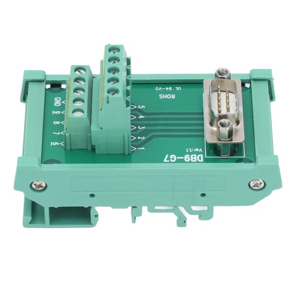 DB9 till Terminal Connector Adapter Plate PCB Board Rak Hane med Fodral DC60V DB9-G7