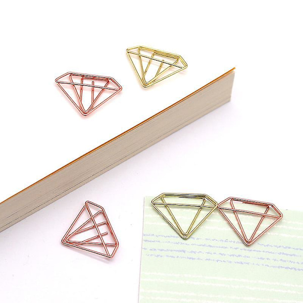 Glimrende diamantpapirklipp - Elegante metallbokmerker for kontor, skole, bryllup, fester, invitasjoner og dekorasjoner