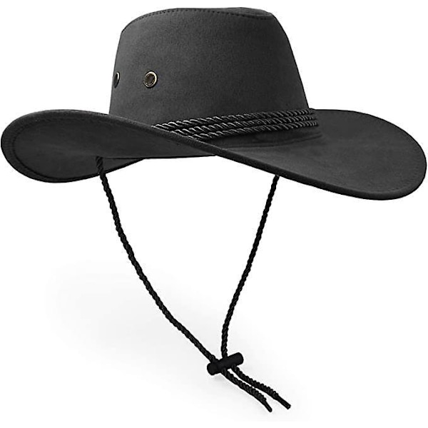 Cowboy Hat, Faux Suede Filt Solhat Western Rejse Hue Udendørs Solbeskyttelse