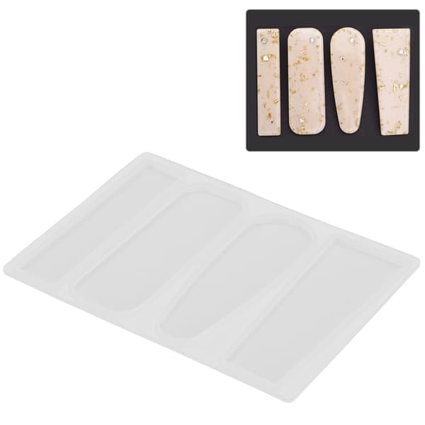 Geometriske Epoxy Hårnåleværktøjer - 2 stk. Silikone Hårspændeform til DIY Hårpindefremstilling (Model C)