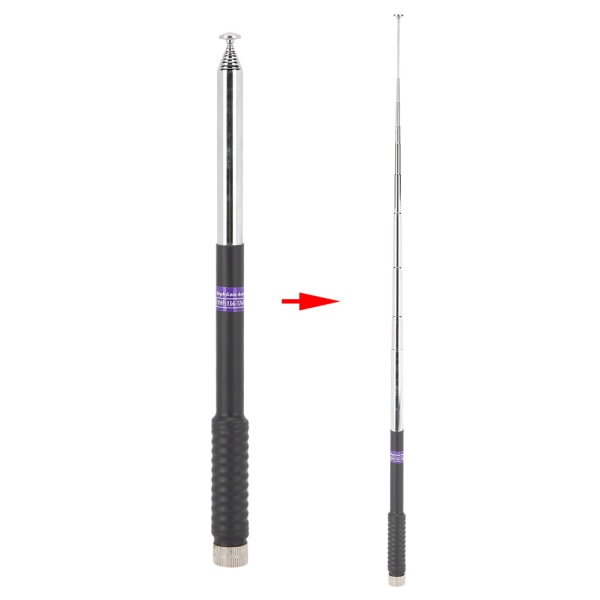 Antikollision aluminiumslegering Lang trækstang Antenne SMA hanstik VHF 136-174MHz