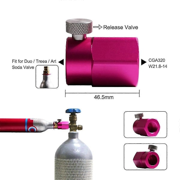 CGA320 Soda Cylinder HURTIG Adapter Ventil Inflationsreguleringsventil kompatibel med DUO/TERRA/ART//Crystal 3.0