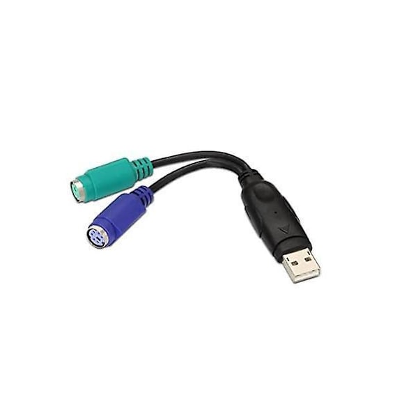 USB till PS2-adapterkabel - 2-i-1-stöd för KVM, skanner, tangentbord med chip och PS2-omkopplare