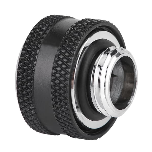 4 stk. / pakke vandkølingskompressionsfitting til stift akrylrør OD 14 mm sort