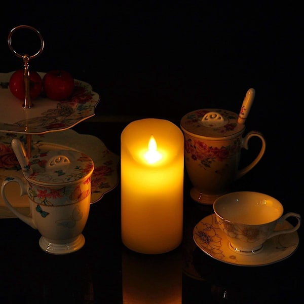Set med 3 eldfria flimrande LED-batteridrivna ljus med fjärrkontroll och timer