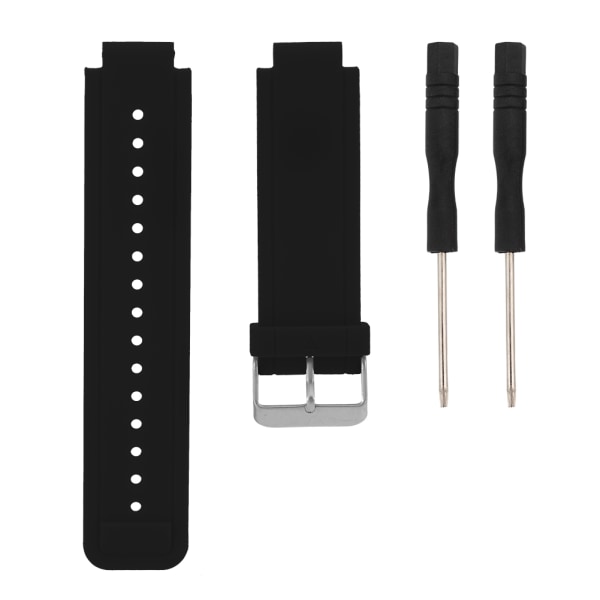 Justerbart kiselgel watch Byte av armbandsur, passform för Garmin Vivoactive (svart)