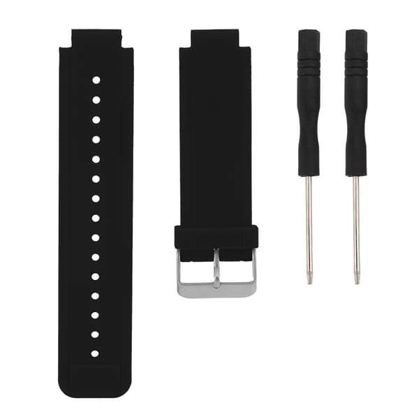 Säädettävä silikageeli kellon ranneke rannekellon hihnan korvaava Garmin Vivoactive -kelloon (musta)