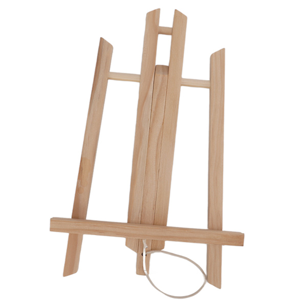 Liten Staffli 30cm/11.8in Trä Färg Tall Material Inbäddad Skruv Design Trapezformad Målning Stativ för Visning av Skyltar