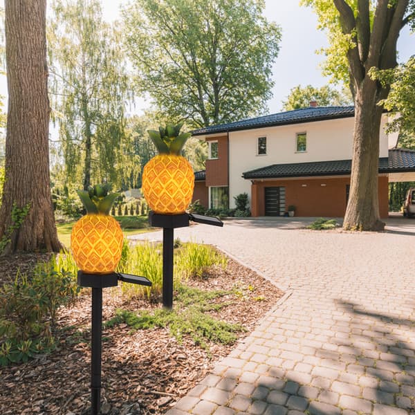 Utendørs vanntett LED solcellehage plen landskapslys for gårdsplass park villa dekorasjon Ananas