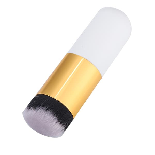 Rundhovedet Foundation Pudderbørste BB Cream Kosmetikbørste Makeuptool (Hvid Guld)