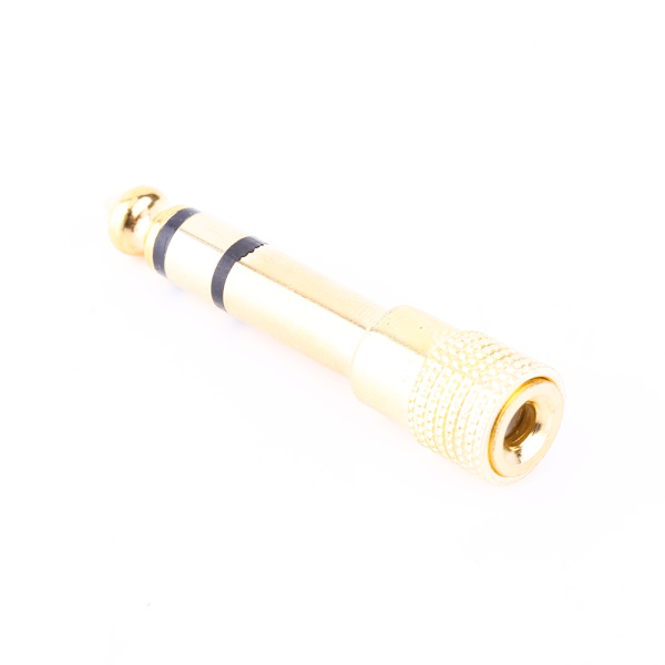 3,5 mm hunn til 6,5 mm hann stereohodetelefon Audio Plug Jack Adapter Gull
