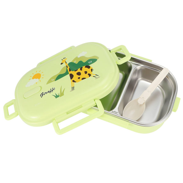 Isolert matboks lekkasjesikker rustfritt stål Bento-boks japansk matbeholder for barn (grønn)