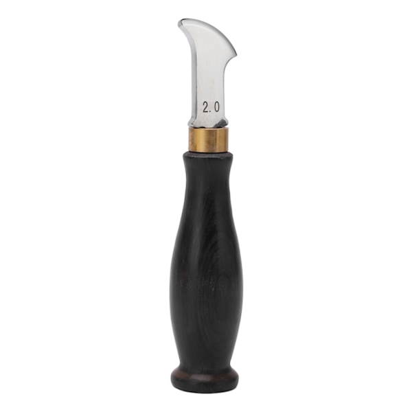 Lærskjærer Ergonomisk design 304 Rustfritt stål Sandeltrehåndtak Speilpolert Lærstrimlekutter 2,0 mm