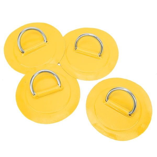 4 stk. oppustelig båd D-ring pude patch PVC holdbar marine rustfrit stål fast spænde (gul)