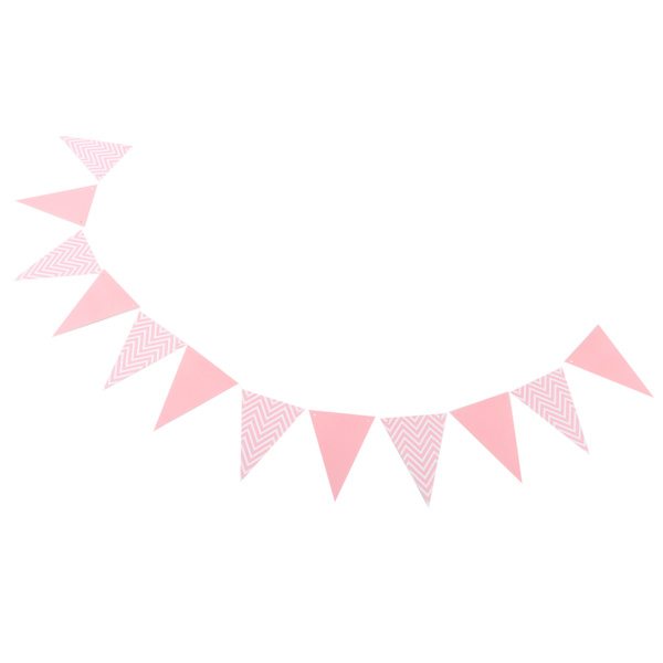 Vimpel Bröllopsrum Barnrum Födelsedagsfest Klä Upp Tillbehör Vinkad Dra Flagga Vimpel Vimpel Rosa