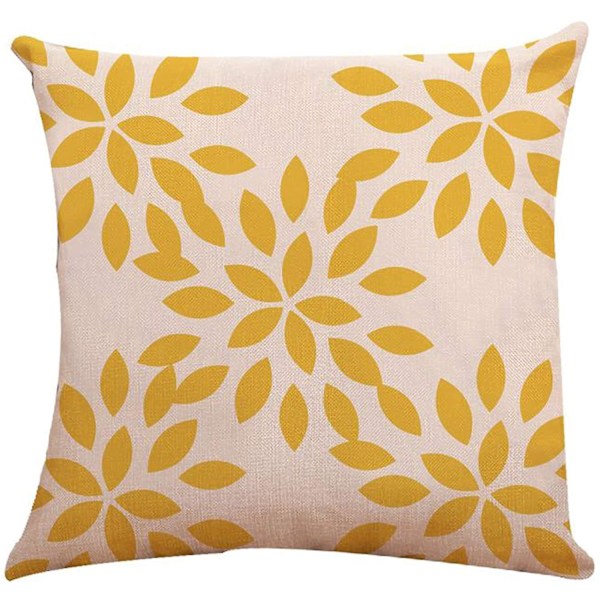 Kuddfodral 45x45 Set med 4 Prydnadskuddar Kuddfodral Dekoration Utomhuskuddar Prydnadskuddar för Sovrum, Soffa, Stol, Säng, Trädgård (Gul)
