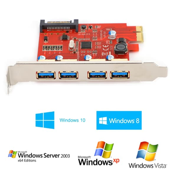 USB3.0 Udvidelseskort 4-Port Adapterkort med SATA Strømport til NEC Master Control D720201