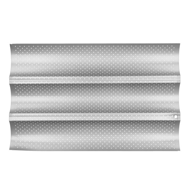 NonStick MultiGrooves Waves Fransk brødpanne Baguette Baking Kokebrett Form Kjøkkenverktøy (3 riller)