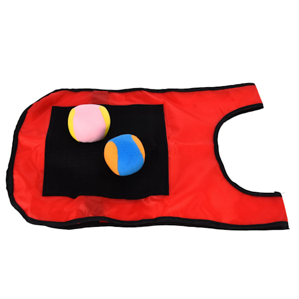 Selvklæbende Dodge Ball Legetøjssæt Klæbrig Bold Vest 2 Bolde Børn Fange Kaste Bold Udendørs SpilRød
