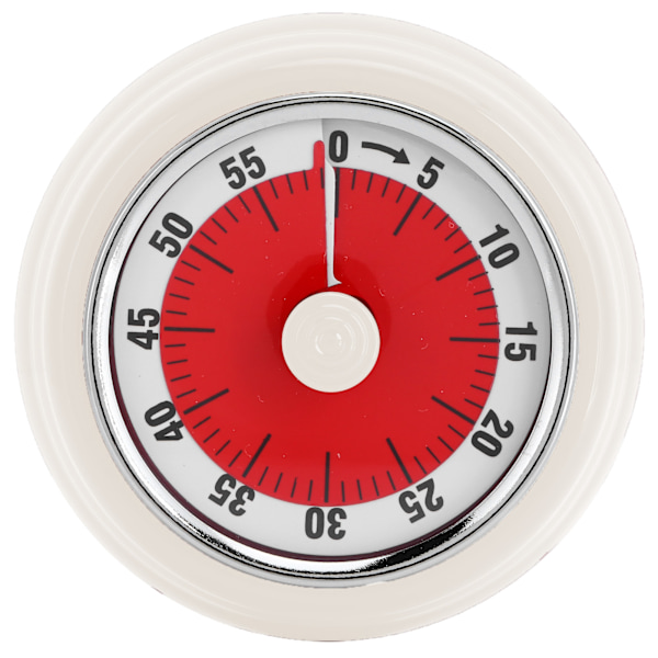 Magnetisk kjøkkenur manuell mekanisk alarm matlaging nedtellingstimer påminnelse for tidsstyring Visuell timer: Hvit