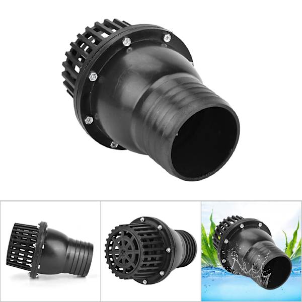 Vattenpump fotventil svart PVC lågtrycks platt backventil för vätskemaskin (4 tum)