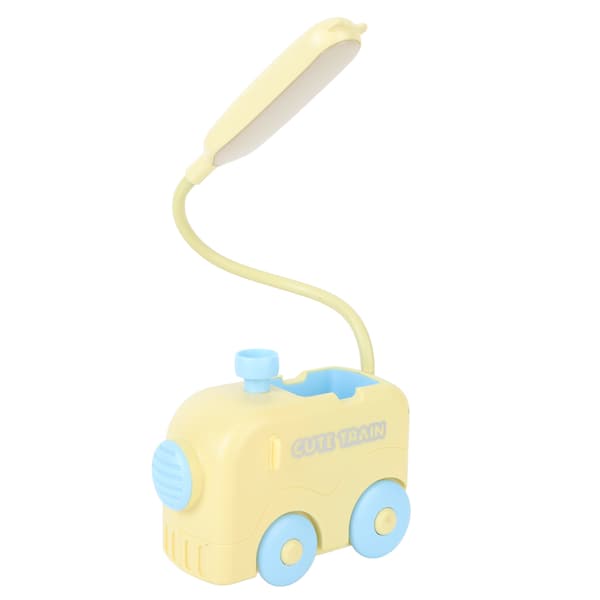 Mini Tog LED Nattbordslampe Øyebeskyttelse Studieleselys USB-lading med Pennholder for Barn Gul