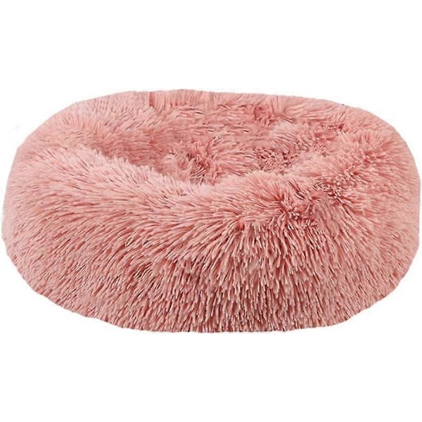Lugnande Kattkorg Säng Djurkorg för Katter och Små Hundar Kattsäng Kudde Donut Hundsäng Passar 40cm (1-pack) Bönpasta