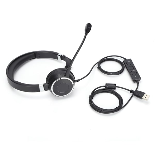 Telefon headset USB Singe‑Ear Telefon kontor headset med mikrofon og lydstyring