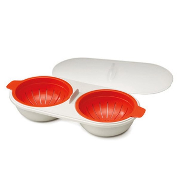 Mikrobølgeovn Æggepocherer, Orange, 2 Kop