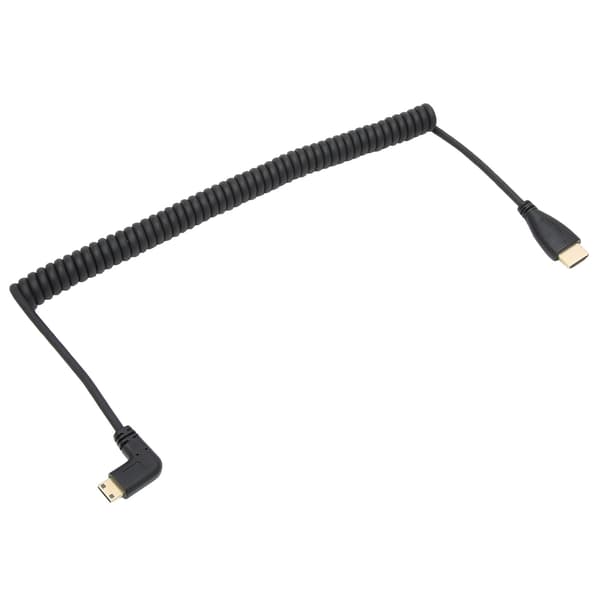 90 graders HD Multimedia Interface hane till hane A till C förlängningsspiralkabel för dator/TV/PS4