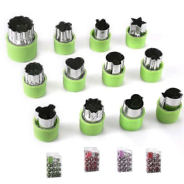 12 st Rostfria Grönsaks- och Fruktskärare Form DIY Tecknade Djur Mini Kakform Zekai