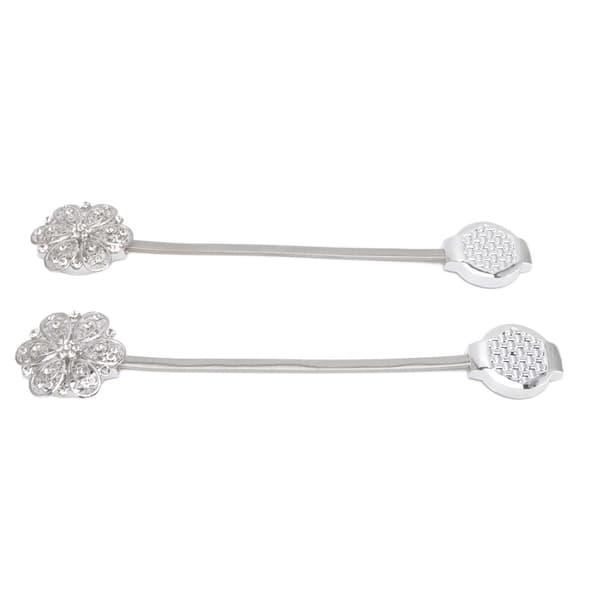 2 st kristallgardin magnetisk uppbindning rostfritt stål elegant blomgardinklämmor spänne för vardagsrum sovrum